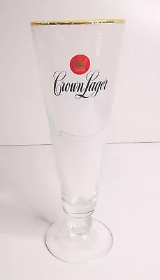 Crown Lager Beer Glass Gold Rim 300 Ml 21cm • $18.65