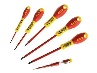 Stanley Tools Fatmax Vde Insulated Phillips & Parallel Screwdriver Set Of 6 STA0 • £33.90