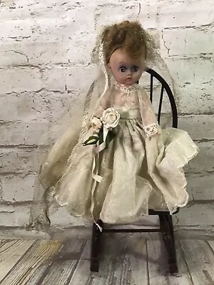 Vtg 50's Cosmopolitan Ginger Bride Doll Creepy Doll 8'' Tall Collectable • $29.95