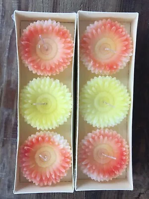 NWT 6 Pier 1 Imports Gerbera Daisy Flower Floating Candles - Yellow And Orange • $7.99