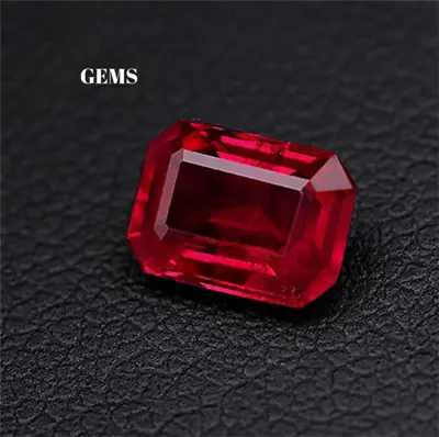 Top Quality Emerald Cut Pigeon Blood Red Ruby Lab-Created AAAAA+ Loose Gemstone • $21.99