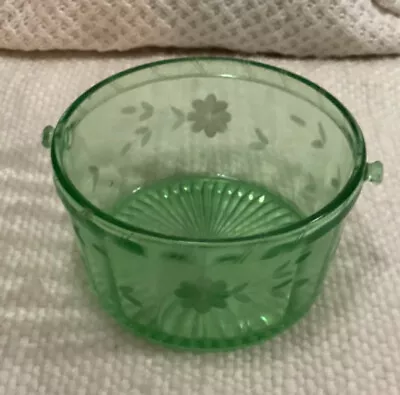 Vintage Uranium Glass Ice Cube Bucket • $19.50