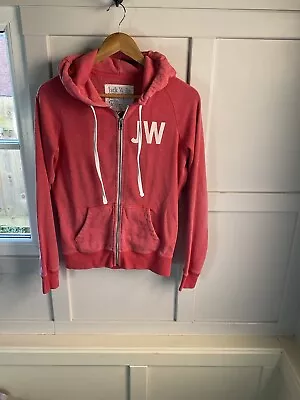 Womens - Salmon Pink Slightly Distressed Jack Wills Zip Up Hoodie - Size 12 • £0.99