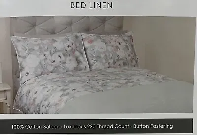 Laura Ashley Lotte Printed Grey Bedset Sizes  Double King • £39.95