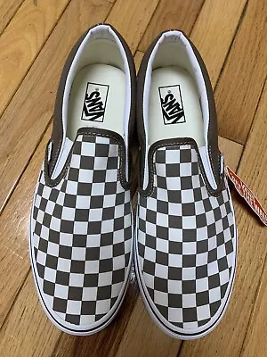 Vans 10.5 Classic Slip On Checker Color Theory Brown Shoes Men New VN0A7Q5D1NU • $24.99