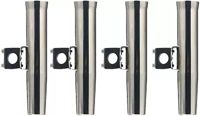 4PCS Stainless Clamp On Boat Fishing Rod Holder For Rails 7/8 To 1  Rail Mounted • $50.99