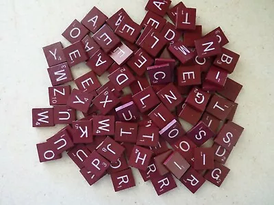 Burgundy Scrabble Deluxe Letter Tiles W/White Lettering Complete Set Of 100  • $16.99