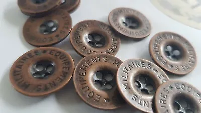 Military Vintage 4 Hole Button New From Shop 12pcsdia 21mm Vintage Copper • £7.52