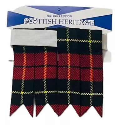 Scottish Kilt Hose Sock Flashes Garters Pointed Various Tartans Highland Wear • £3.99