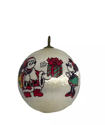 VTG Walt Disney Productions Mickey Mouse “Merry Christmas” Silk Wrapped Ornament • $15.95