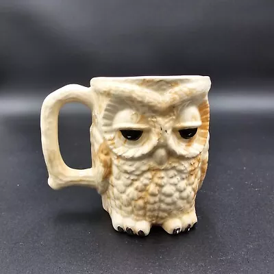 Alaskan Clay Owl Mug Coffee Cup Double Sided Face Vintage • $12.97
