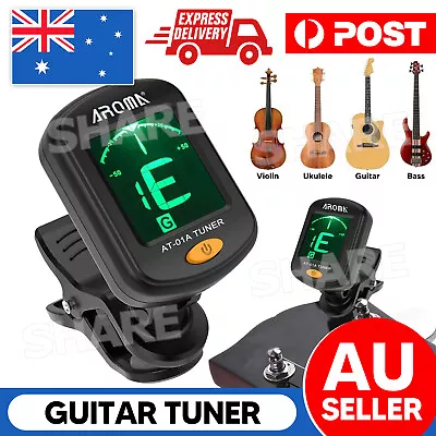 LCD Clip-on Electronic Digital Guitar Tuner Tool To Chromatic Violin Ukulele AU • $10.95