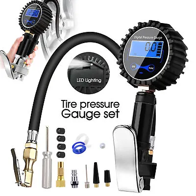 LED Digital Tyre Inflator Car Air Pressure Tire Gauge PSI Hose A Car Motorcycle • $25.99