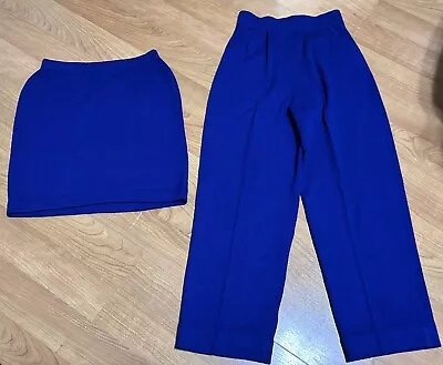 Set Of 2 Vintage St John Knits Skirt And Pants Blue Size 6 • $85
