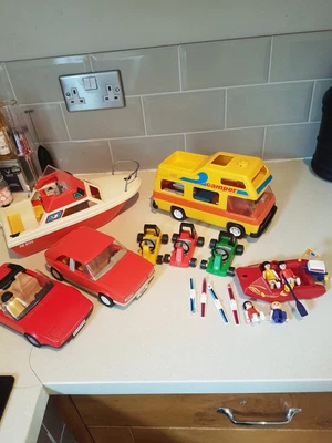 £8.95 • Buy Playmobil Camper/Boat/Cars And Figures Bundle