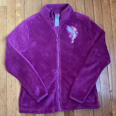 Disney Store Tinkerbell Tink Ladies Purple Fleece Zip Up Jacket Size Medium M • $21.99