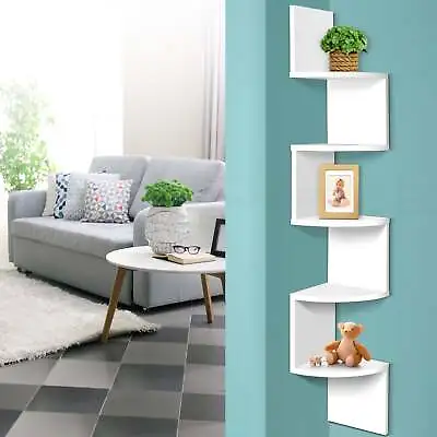 $40 • Buy Artiss 5 Tier Corner Wall Shelf - White