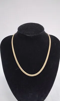 £18 • Buy 750 CH 18 Karat Yellow Gold Plated Base Metal Herringbone 18  Necklace 5mm Wide
