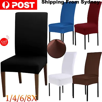 $18.99 • Buy 1-8 PCS Dining Chair Covers Spandex Cover Stretch Washable Wedding Banquet Party