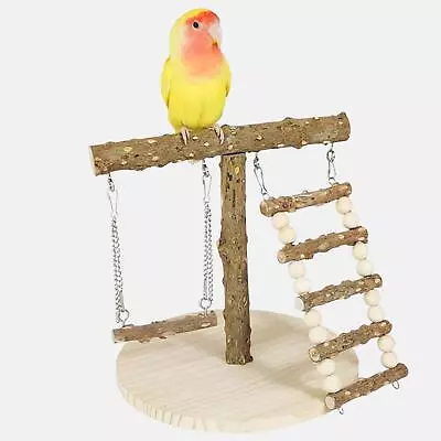 Wood Parrot Perch Activity Center Parrot Playstand For Macaw Budgie Canaries • $21.90