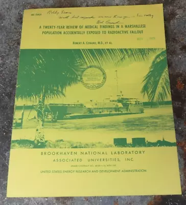 20 Year Review Marshallese Population Exposed To Radioactive Fallout 1975 Report • $17.95