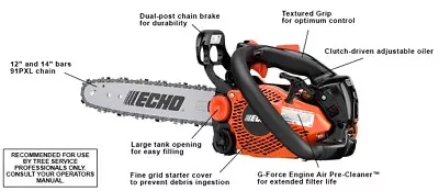 Echo Gas Chain Saw Top Handle 25cc 14' Bar    Cs-2511t-14 • $509