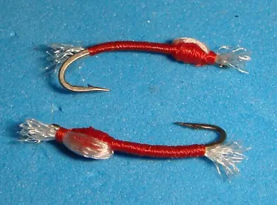 FLY FISHING FLIES - Red BLOOD MIDGE PUPA Size #20 (6 Pcs.) • $6.99
