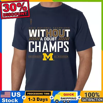 NEW !!! Michigan Wolverines Football Playoff 2023 National Champions T-Shirt • $35.95
