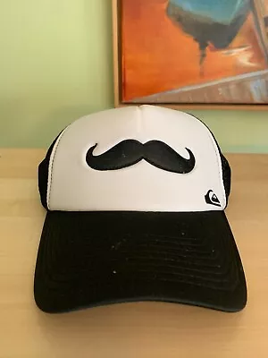 Quiksilver B&w Moustache Osmn Trucker Hat With Mesh • $20.94