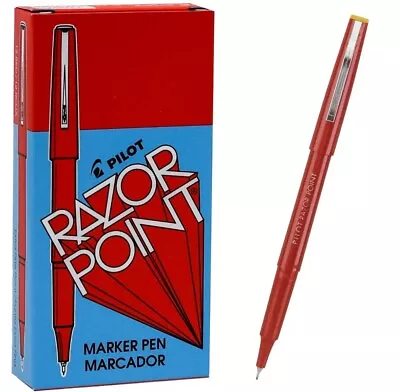 Pilot Razor Point Marker Pens 11007 Red 0.3mm Extra Fine 1 Dozen • $12.48