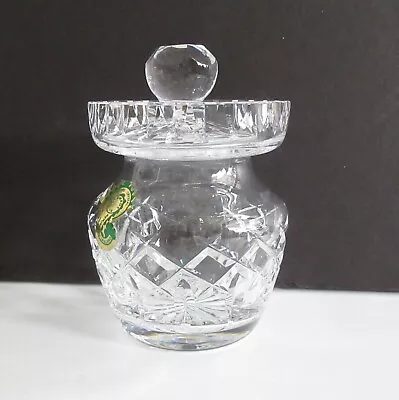 Waterford Crystal Mustard Pot Condiment Jar With Slotted Lid Etched Signed • $46.85