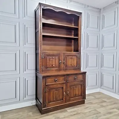 Vintage Wooden Jaycee Antique Oak Welsh Dresser Sideboard Cupboard Shelves Unit • £219.99