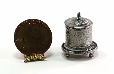 Dollhouse Miniature Biscuit Barrel W/Lid On Salver • $15.99
