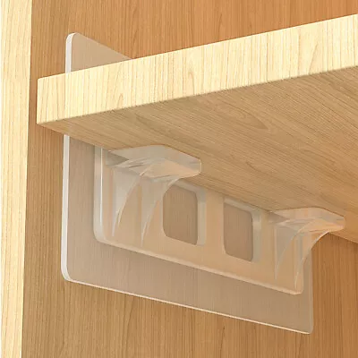 8/10/12PC Shelf Support Self Adhesive Bracket Wardrobe Cabinet Shelves Holder • £3.18