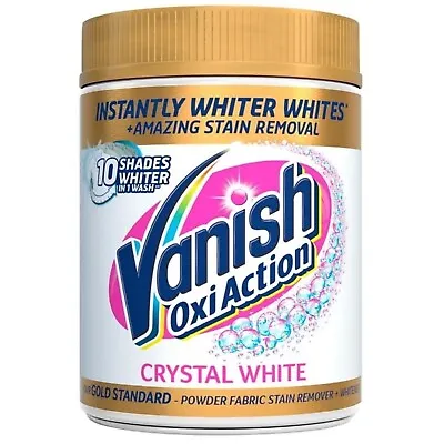 Vanish Oxi Action Crystal White Powder Fabric Stain Remover & Whitener 470g • £10.49