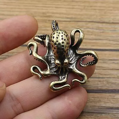 Brass Octopus Figurines Small Statue Home Ornaments Xp Animal Gift^ • $1.67