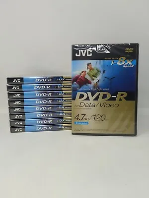 £19.53 • Buy Lot Of 9 X JVC DVD-R For Data And Video DVD Recordable 4.7GB - New & Sealed