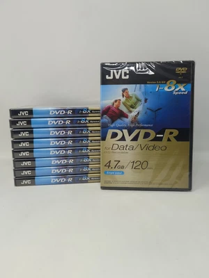 £19.53 • Buy Lot Of 9 X JVC DVD-R For Data And Video DVD Recordable 4.7GB - New & Sealed