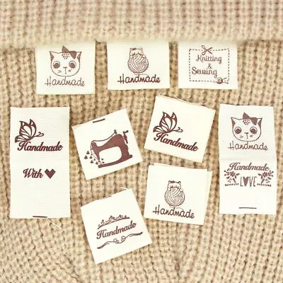 Sewing Accessories Clothing Tags Cloth Garment Labels Handmade With Love • £3.44