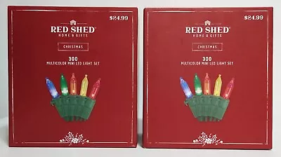 2 Sets Red Shed 300 String Multi-Color Mini Lights NEW! 200 Feet - 600 Lights • $39.95