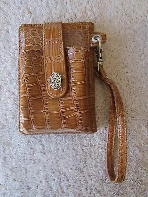 Milano CELL PHONE WRISTLET-Brown Credit Card Currency Wallet-New INV 57478-81 • $17