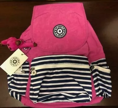 £54.61 • Buy Kipling EZRA Backpack Superb Stripe Pink Kl0291 Authentic ---- NWT