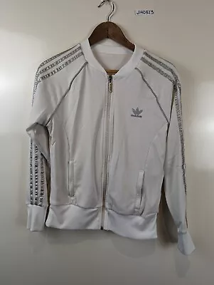 $39.95 • Buy Adidas Cream Silver Full Zip Track Jacket Womens S/M