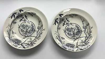 Antique Sampson Hancock “Dresden” Aesthetic Movement Large Plates Dish 1858-1891 • £60