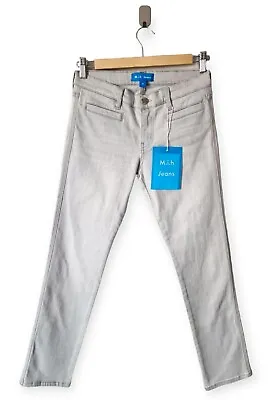 Mih Paris Still Grey Mid Rise Cropped Slim Jeans Size UK 8 • £45