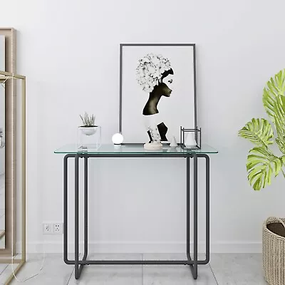 Modern Tempered Glass Console Table For Entryway Hallway Porch Kitchen • $83.99