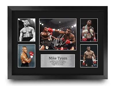 Mike Tyson Gift Printed Framed Autograph A3 Picture To Boxing Memorabilia Fans • £29.99