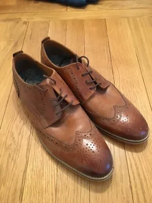 NEXT Mens Size 10 Tan Leather Lace Up Brogue Shoes • £35