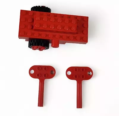 Vintage Lego Red Brick 1980s Windup Motor Plus 2 Keys Tested 890 • $15.73