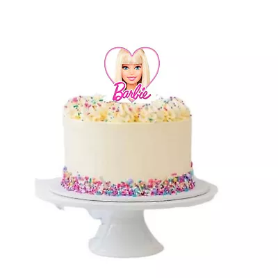 Disney Barbie Girl Cake Topper Wafer Card Stand Up Cake Edible Topper Decoration • $7.99